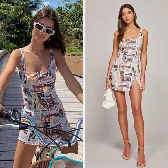 Revolve mini dress with slit - Picture 1 of 3